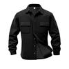 Men Cargo Vintage Jacket Lapel Long-sleeved Shirt Men's Multi-pocket Fleece Coat With Buttons