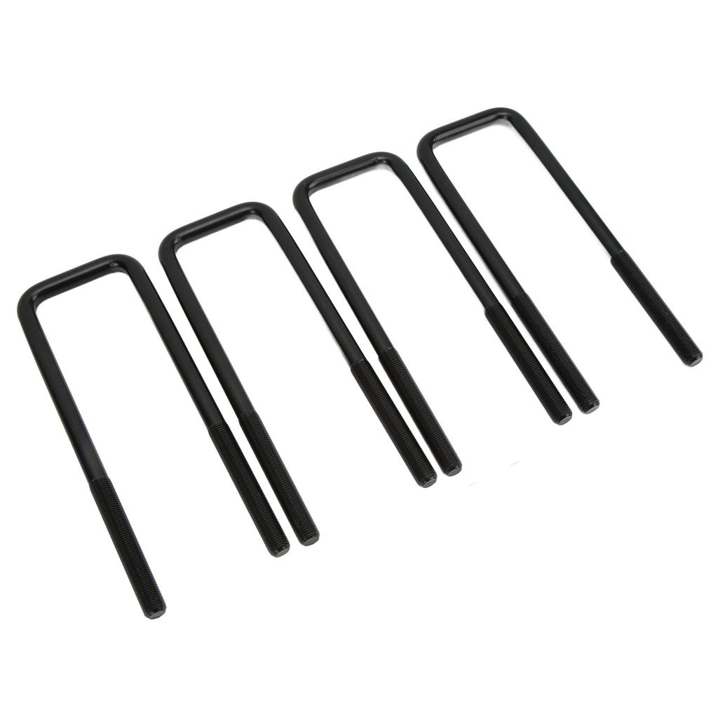 10in Black Steel Rear Axle U Bolts Heavy Duty Square Bend U Bolts Replacement for Silverado 1500