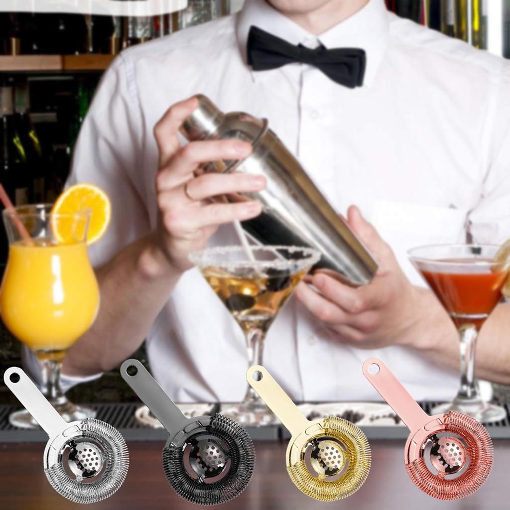 Cocktail Strainer, Mixing Strainer, Strainer for Cocktails, Mixing Glass, Standard, Commercial/Home Use, Absinthe Spoon, Bar Tool, Length 16.5cm X Wid