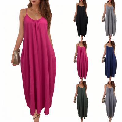 Abito da Resort Casual alla Moda da Donna, Vestibilità Larga, Senza Schiena