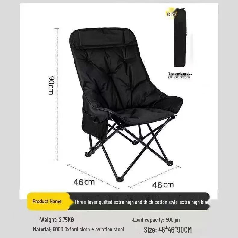 Portable Outdoor Cotton-Padded Folding Chair - Ideal for Art Students, Sketching, Camping, or Field Use