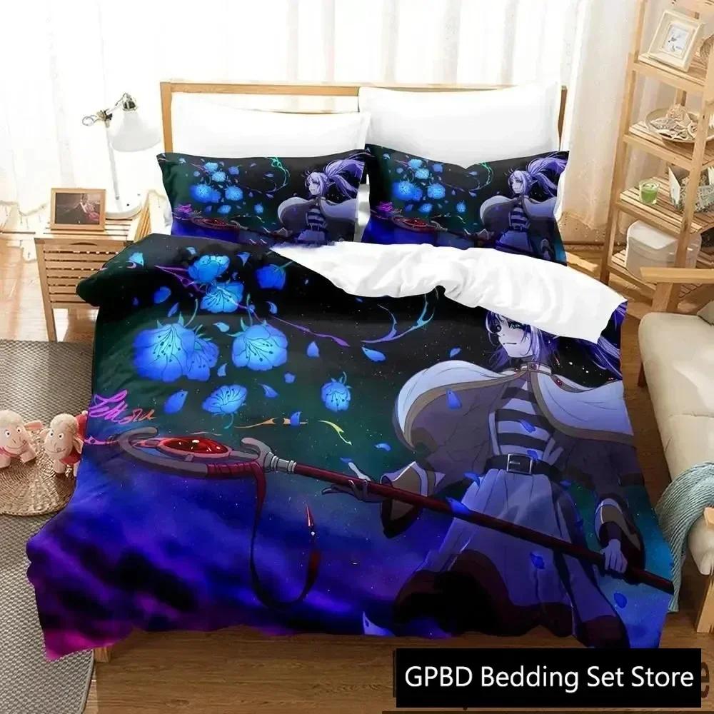 Luxuriös Neu 3D-Druck Anime Frieren Bequeme Bettdecke Bettbezug Kissenbezug Bettwäscheset Kinderzimmer Dekoration Heimtextil