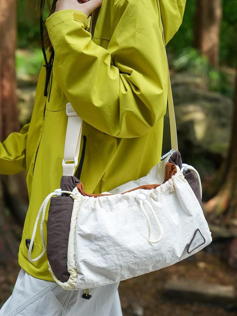 Unisex Color Block Outdoor Crossbody Backpack for Hiking and Mountaineering