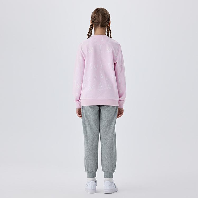 Nike Casual Sports Suit Soft Comfortable Stylish Versatile Solid Color Kids Suits Cherry-Blossom-Pink N32512375GS-004