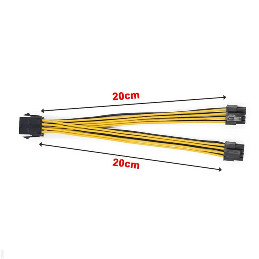 10Pcs PCI-E 8 Pin To Dual 8 Pin EPS 12V Y-Splitter Power Cable
