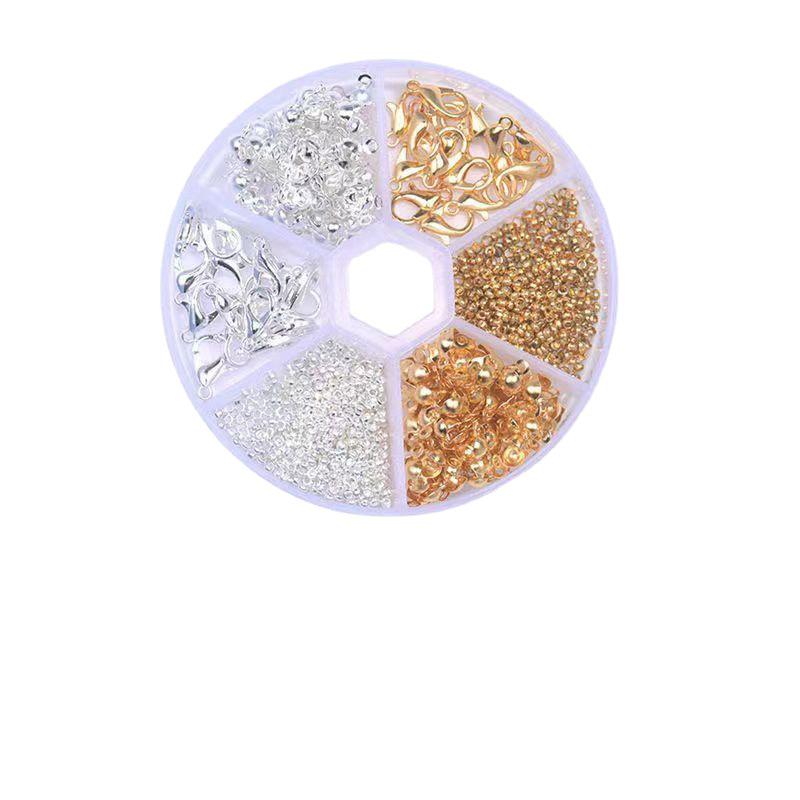 DIY Jewelry Making Set: Tail Chains, Lobster Clasps, Jump Rings, Crimp Beads, Stoppers, and Teardrop Pendants.