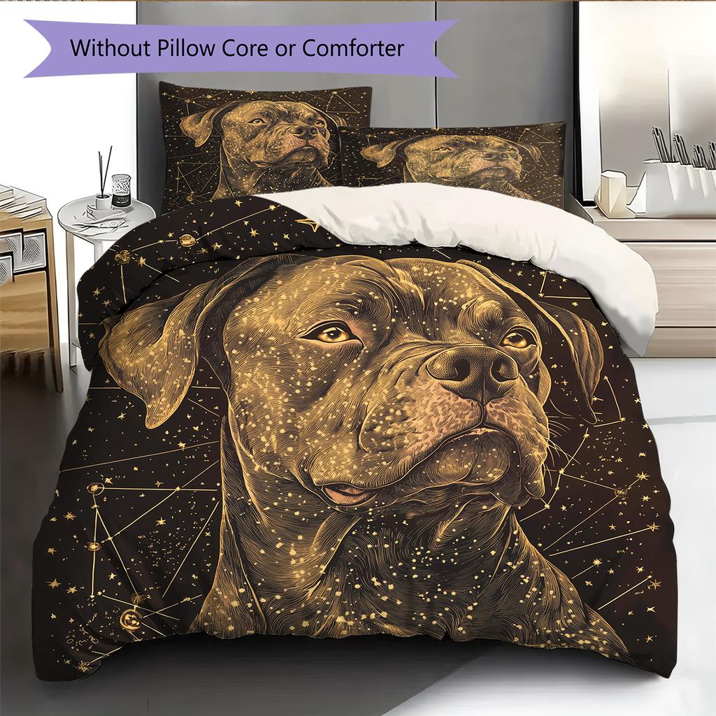 Pitbull Pattern Bedding Home Decoration Birthday Gift (1 * duvet cover + 2 * pillowcase, without core)