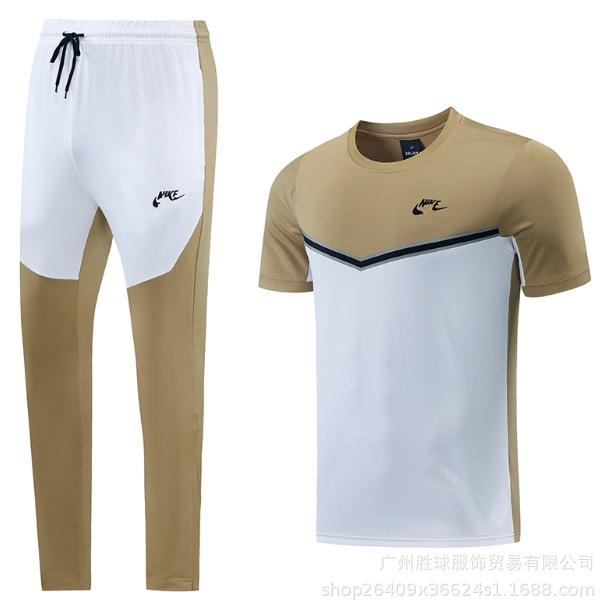 Nk Tuta da Allenamento Pantaloncini a Maniche Corte Casual, Maglia da Calcio, Maglia di Classe, Maglia Sportiva Fitness da Corsa per il Commercio Estero