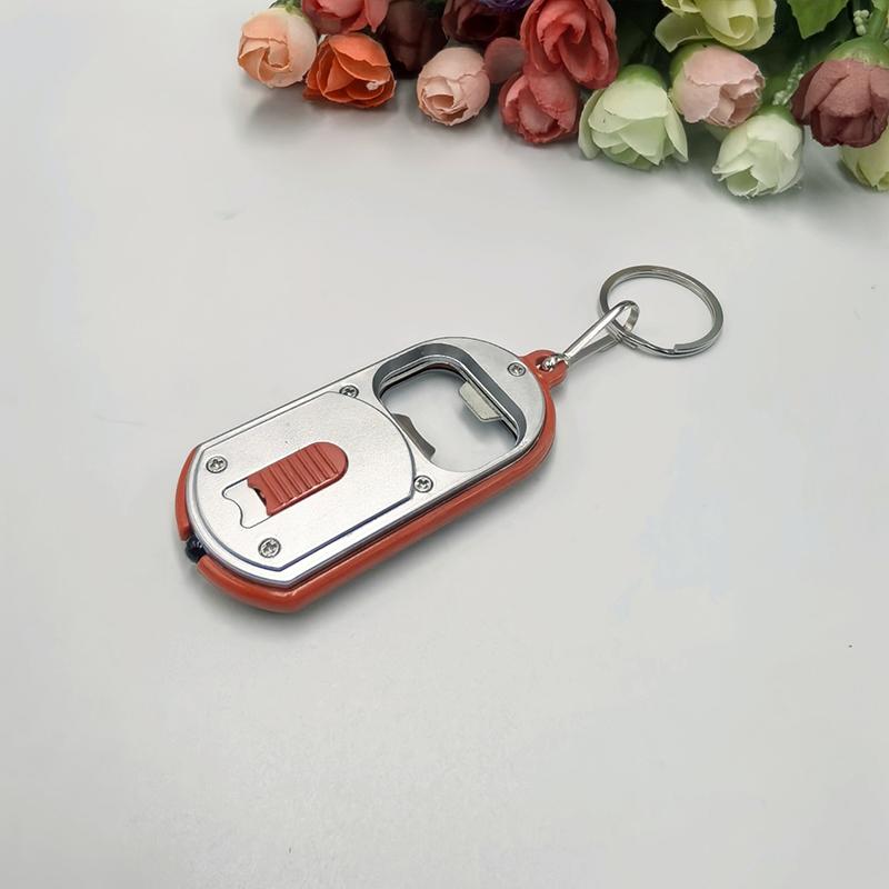 Ouvre-bouteille LED Multifonctionnel Mini Lampe de Poche Illuminée Porte-clés Pendentif