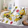 1PC La Abeja Maya Patterned Flannel Blanket Suitable For All Seasons for Home Decor Warmth and Comfort Gifts Holiday Present