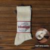 Unisex Baumwollsocken mit Streifen im amerikanischen Stil - Dick, warm, mittelhoch für Herbst/Winter