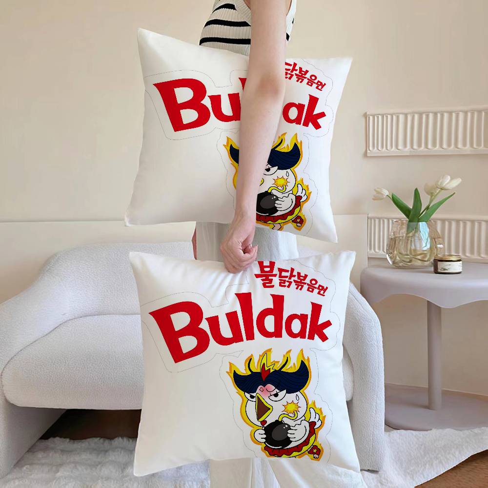 Kwaii Anime BBuldak RRameSn Pillow Case Antidustmite Pillowcase Invisible Zipper Silky Sofa Cushion Cover