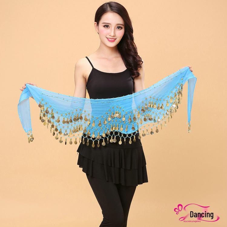 

Индийский танец живота поясная цепочка с золотыми монетами - Аксессуар для костюма для выступлений и практики One Size