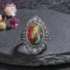 Oval Natural Labradorite Rings for Women Men  CopperRing Finger Ring Retro Gemstone Rings Jewelry Party Gift