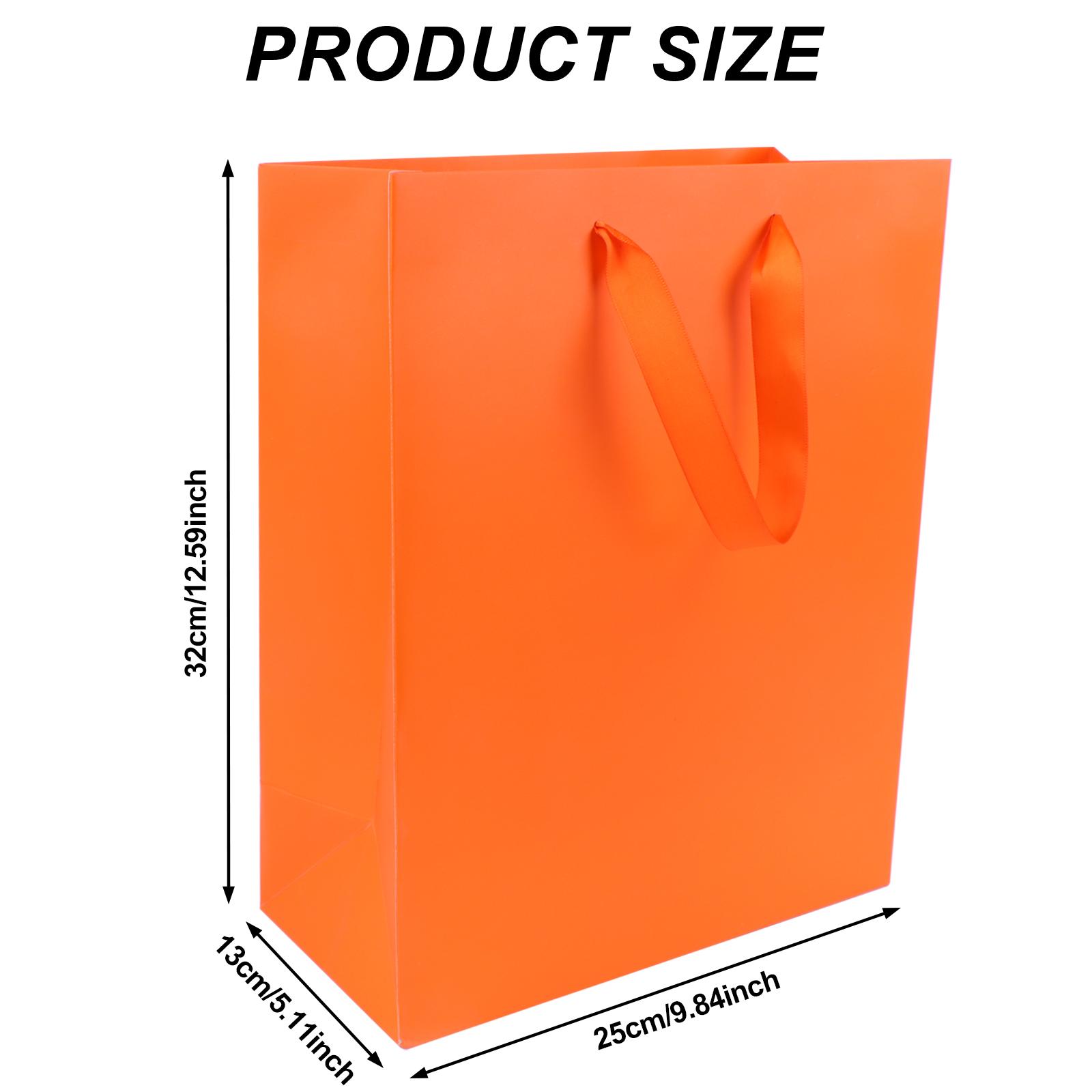 

1 комплект оранжевых подарочных пакетов большого размера из бумаги 25*32cm
