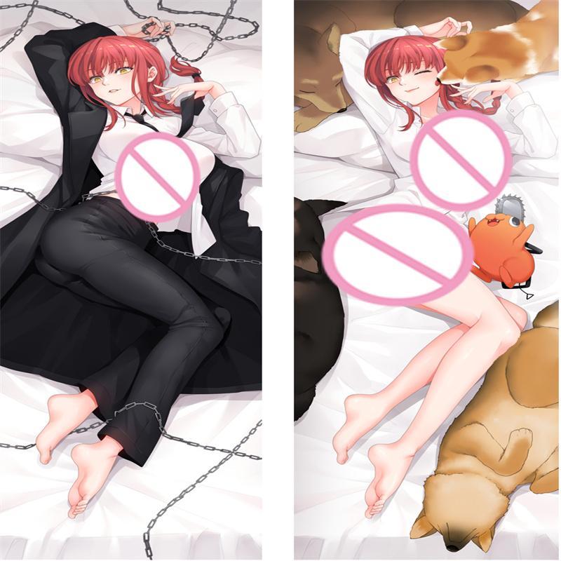 

60x180 см чехол для подушки «Человек бензопилы» Makima Dakimakura, двусторонний обнимающий чехол для подушки Fillbody, отаку, постельное белье, наволочка