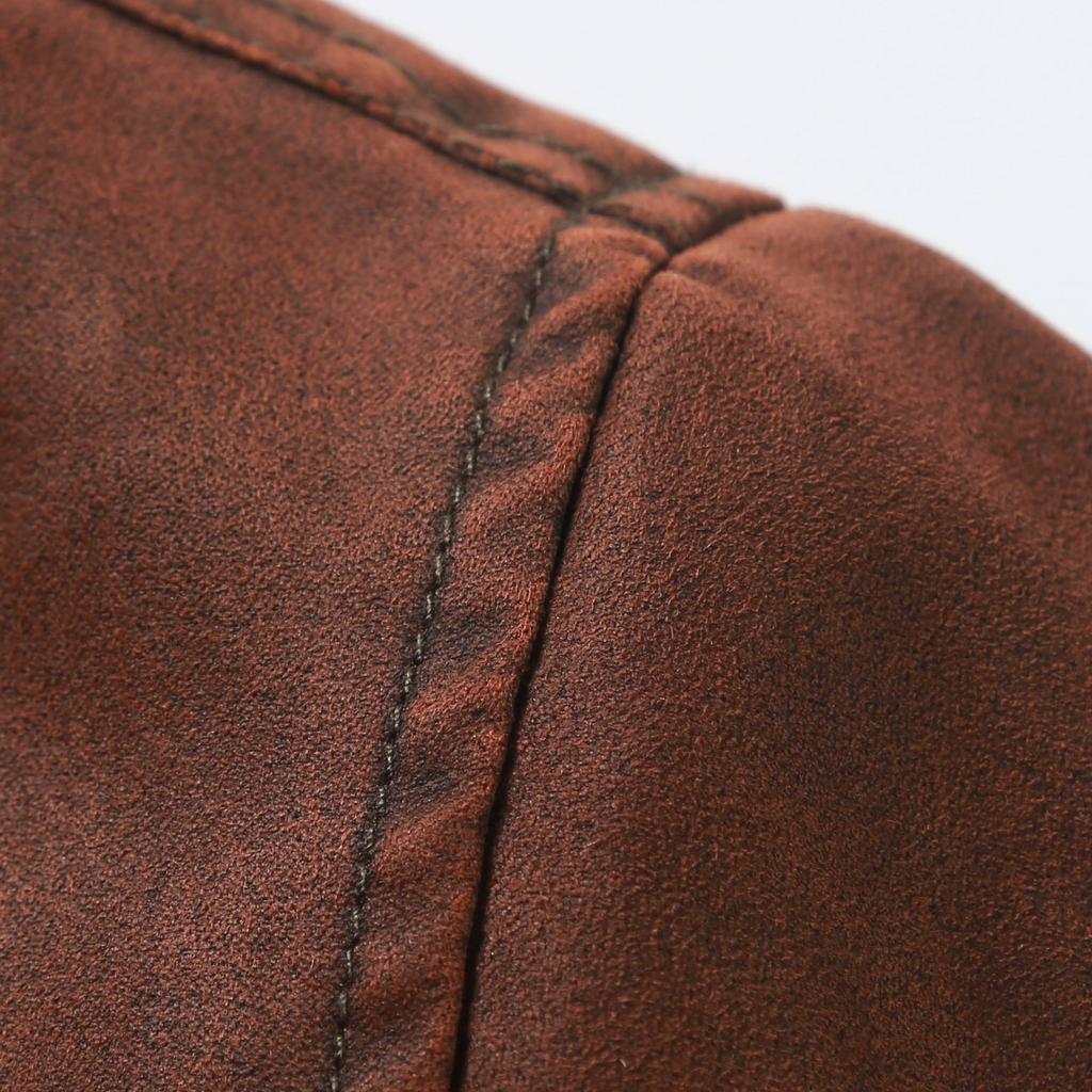 Chaqueta de una sola pieza de piel para hombre, chaqueta de solapa de terciopelo de invierno, chaqueta de terciopelo holgada, ropa para hombre