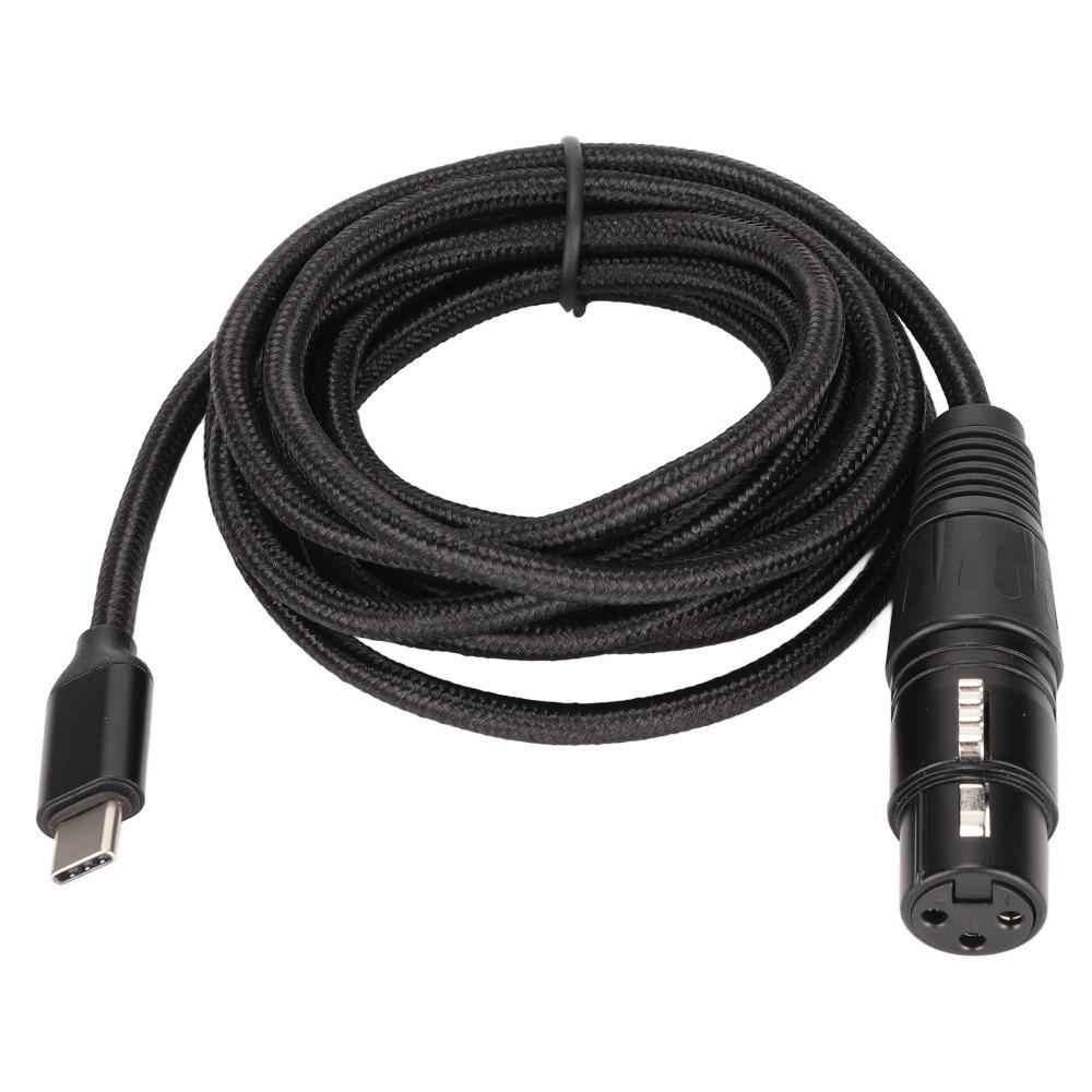 Plug and Play Type C Microphone Audio Cable Low Noise USB Mic Recording Cable  XLR Microphone