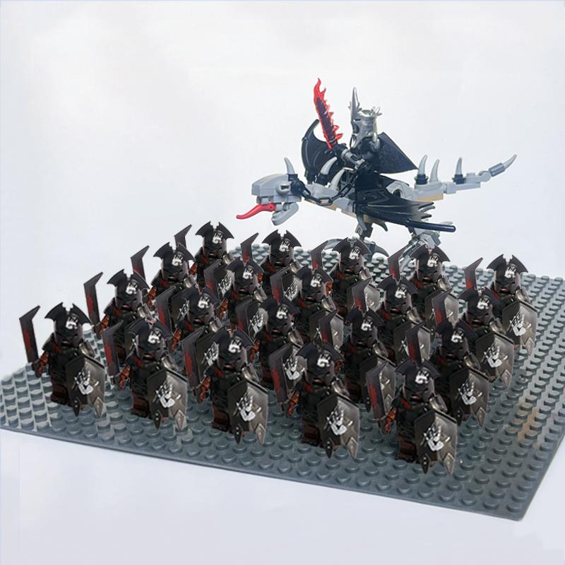 Moc Uruk-hai Strong Orc Army Soldiers with Witch King leader Mini Figure Building Block Set Toys for Children as Birthday gifts