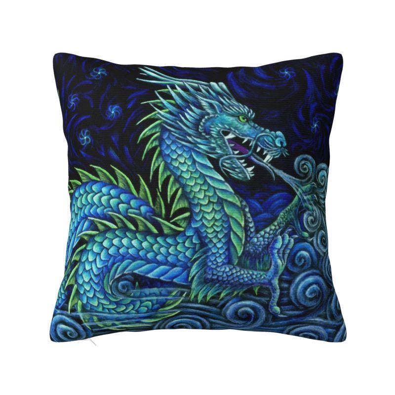 Asian Tradition Dragon Totem Cushion Covers Xcm Velvet Throw Pillow Case for Sofa Square Pillowcase Living Room Decoration