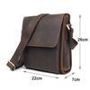 Vintage Fashi Genuine Leather Men Shoulder Bags Leather Messenger Bags Men Crossbody Bag Casual Bag Cowboy Style Brown Medium