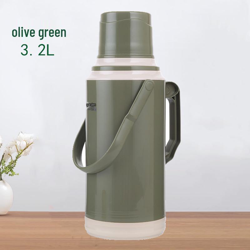 Large Leather-Covered Thermos Flask for Home or Dorm Use - Keeps Tea Warm, Plastic Exterior, Ideal for Students