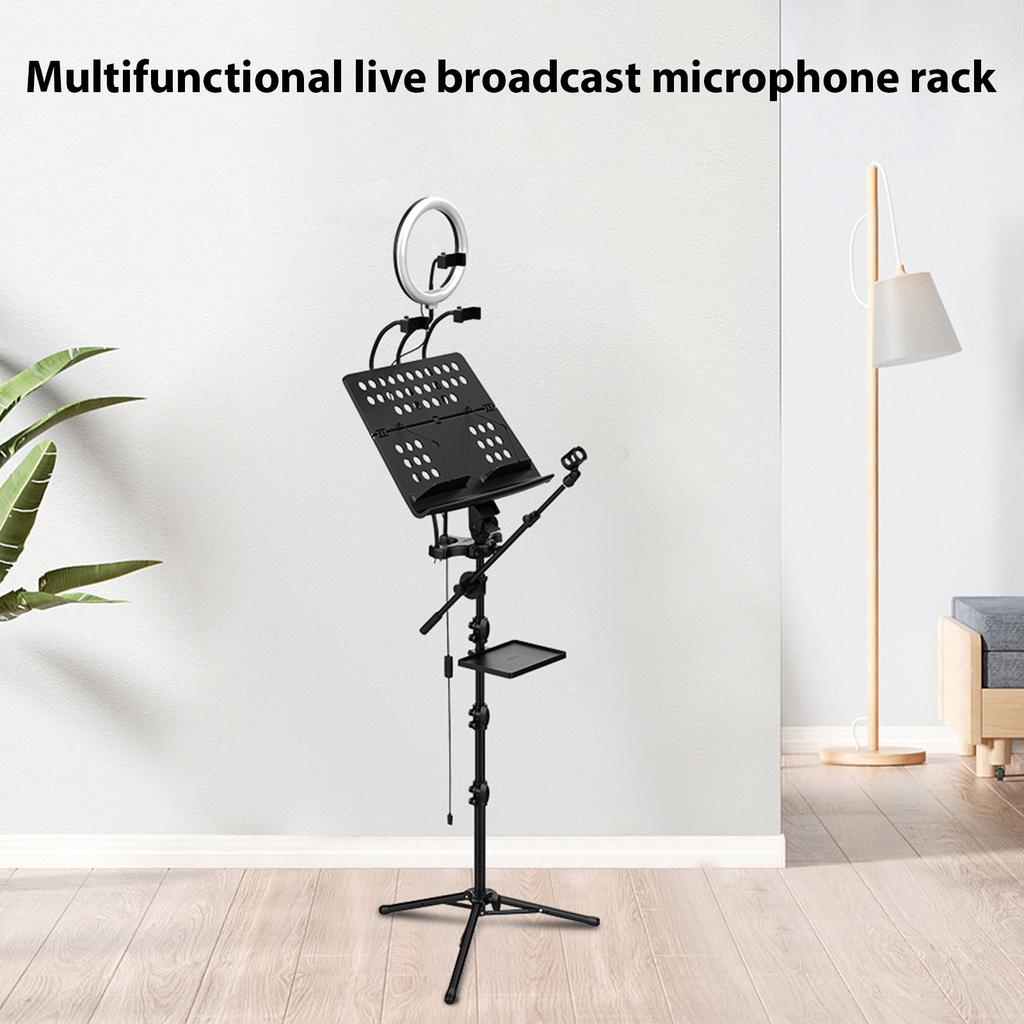 GUITTO GMS-01 Portabelt Notställ Avtagbart Multifunktionellt Livestreaming Mikrofonstativ för