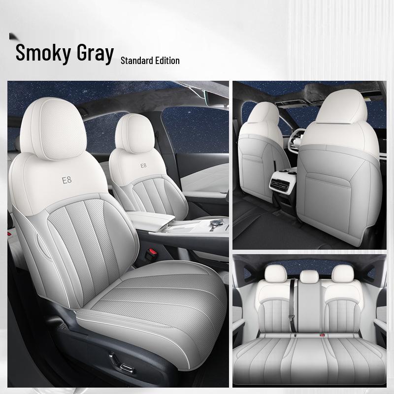 Galaxy E8 Universal Full Leather Car Seat Cushion - New Model for Special Cars, Five-Seat, Four Seasons.
