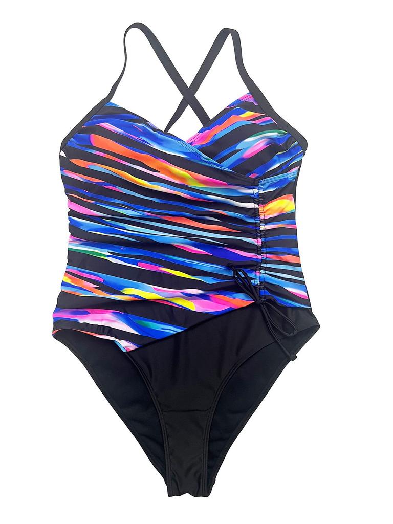 Plus Size Slimming One-Piece Swimsuit – Fashionable Print