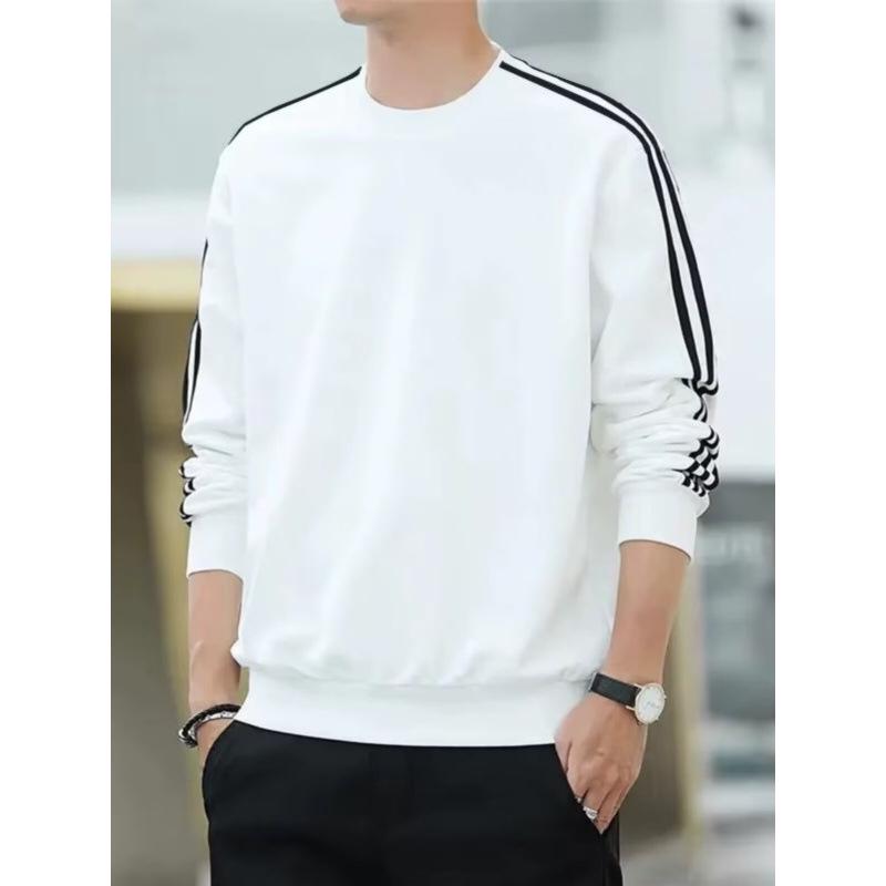 

Men s Autumn Round Neck Hoodie, Korean Style, Trendy Long Sleeve T-shirt, Hong Kong Style Versatile Base Layer L білий