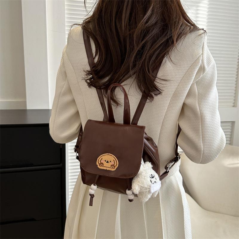 Stylish Vintage Student Backpack For Class And Travel In Black Brown And Coffee Colors