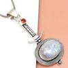 Silver Necklace Moonstone  Gifted Rainbow Jewelry Pendant Gemstone 18"