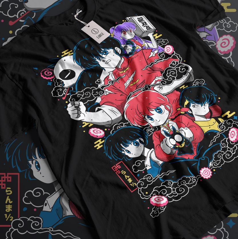 Shampoo Rumiko T-shirt Takahashi Ranma 1/2 Girl Kawaii Funny Anime Tee All Size
