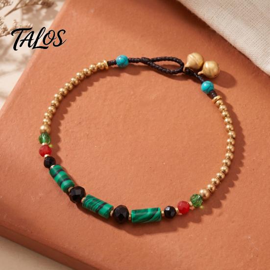 Holiday Gift for Her Bohemian Bracelet Women, Handmade Bamboo Joint Beaded Stackable Bracelet, Ethnic Style Boho Summer Jewelry Adjustable Slide