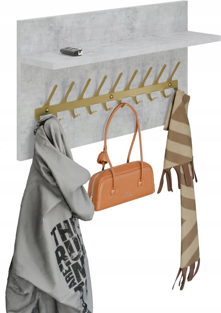 Loft Clothes Rack 70 Cm - Gold + Light Concrete, Solid And Stylish