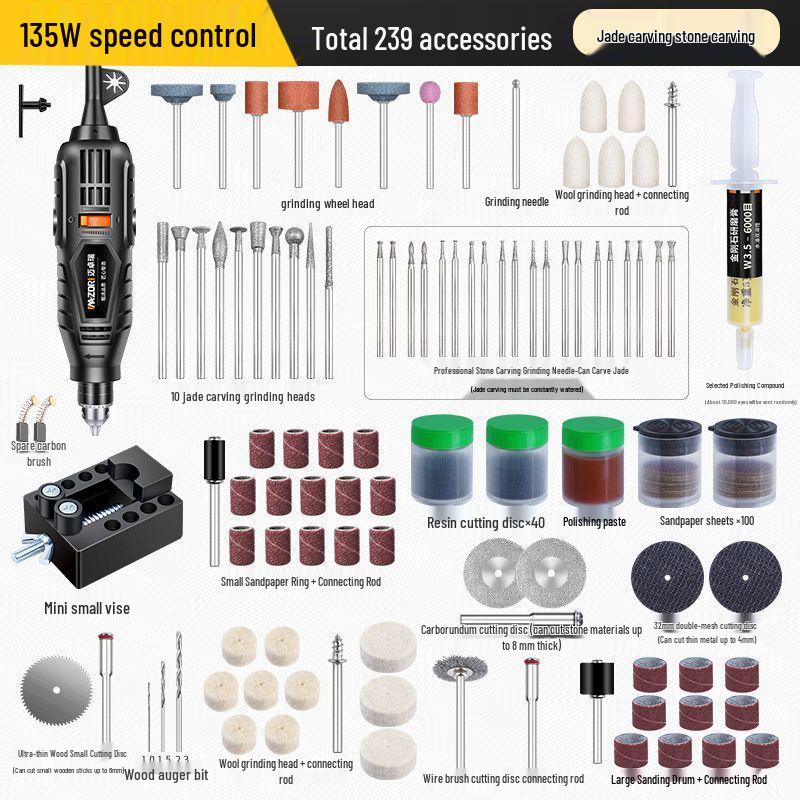 High-Power Handheld Electric Grinder: Wood Carving, Jade Polishing, and Small Drill Tool