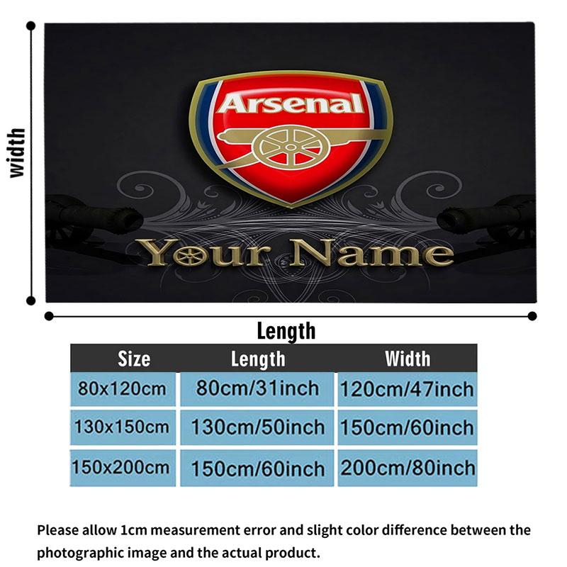 1PC Arsenal F Custom Name Patterned Flannel Blanket Suitable For All Seasons for Home Decor Warmth and Comfort Gifts Holiday Present
