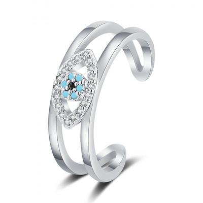 Demon Eye Ring: Women's Versatile Niche Light Luxury Blue Eye Open Index Finger Jewelry.