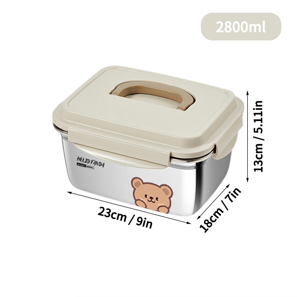 

WORTHBUY Large Capacity Food Storage Container 304 Stainless Steel Food Fresh-Keeping Box Sealed Leak Proof Refrigerator Crisper