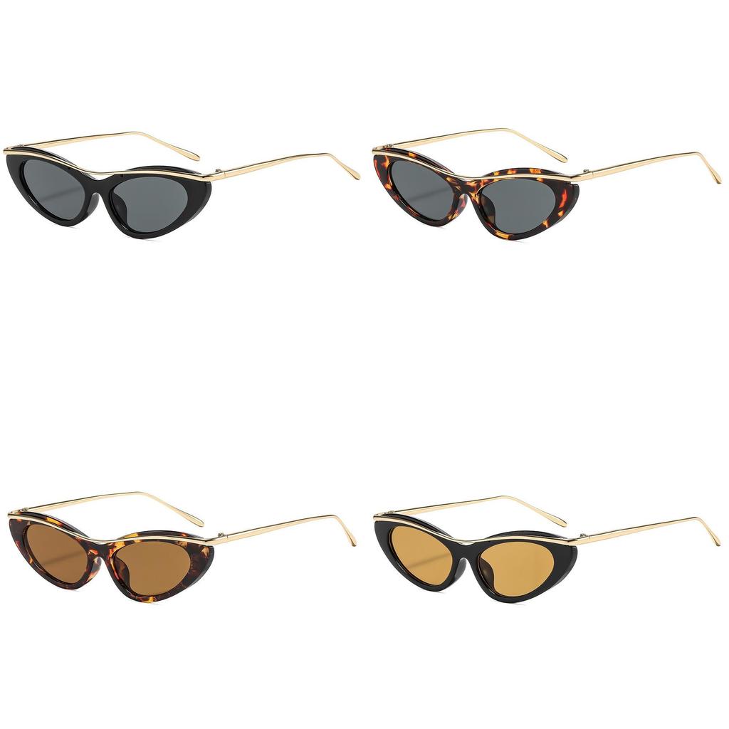 Modern Cat Eye Sunglasses Women Fashion Uv400 Gray Lens Gold Frame For Travel And Parties