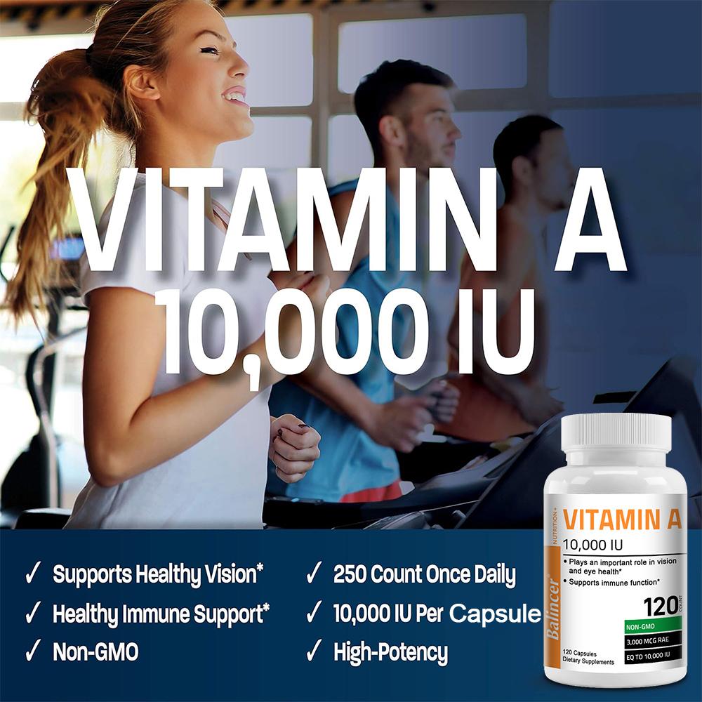Balincer Vitamin A 10,000 IU Dietary Supplements, 120 Capsules