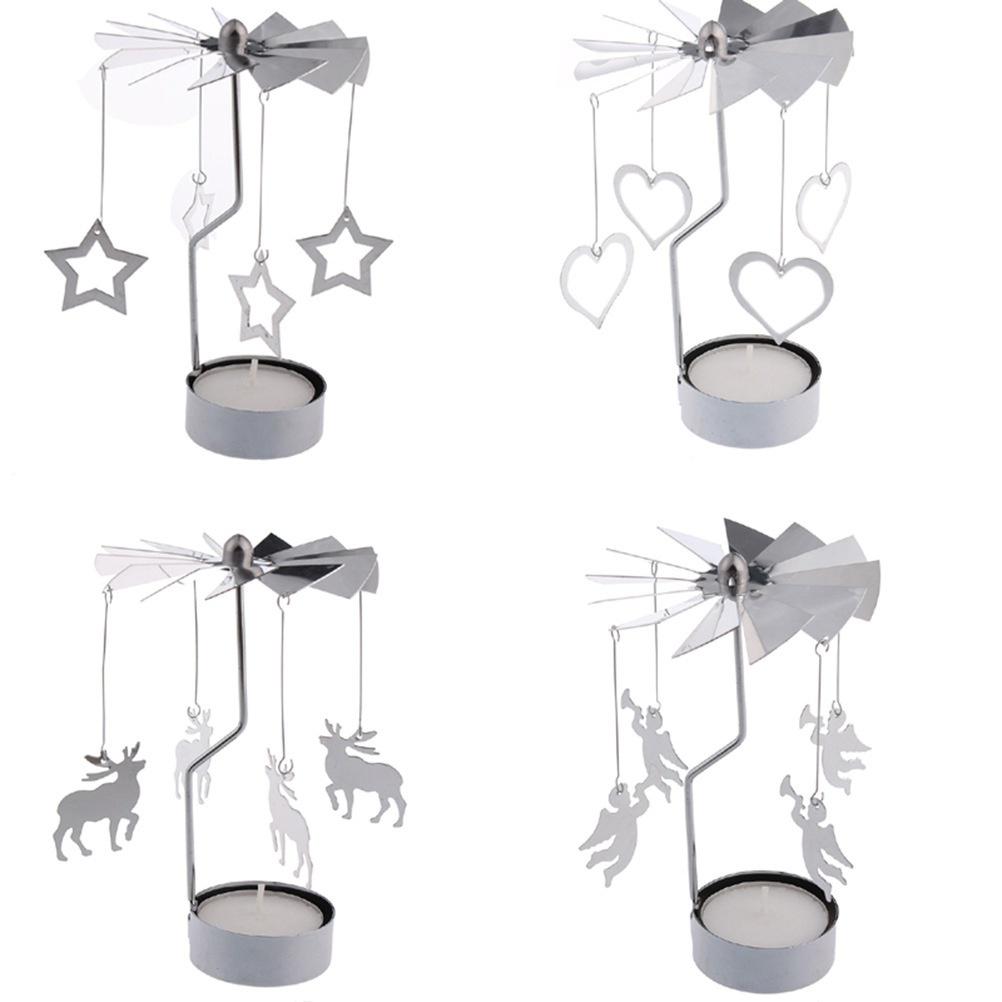 Metal Rotary Candle Holder Light Carousel Stand Tea rollingHome Christmas