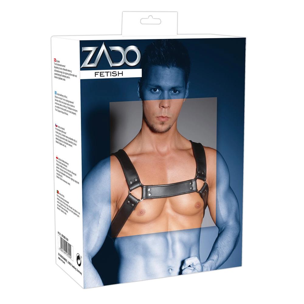ZADO - Adjustable Men's Leather Suspenders Black