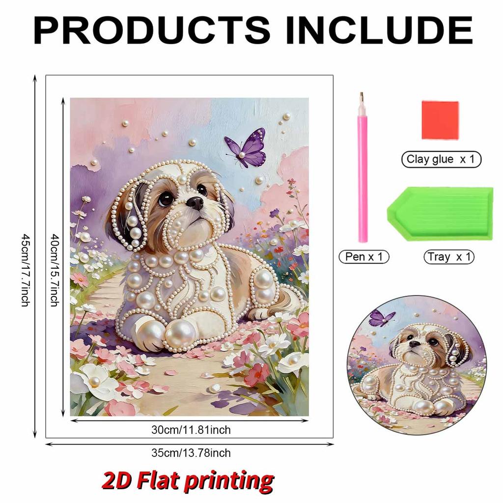 DIY Pup Pearl Diamond Art Painting Kits for Adults and Beginners, Fine View Sparkling Painting Craft Home Wall Decor Handmade Gift