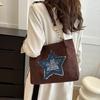 Trendy Simple Women's Shoulder Bag Spacious Tote Bag In Black White Brown Colors