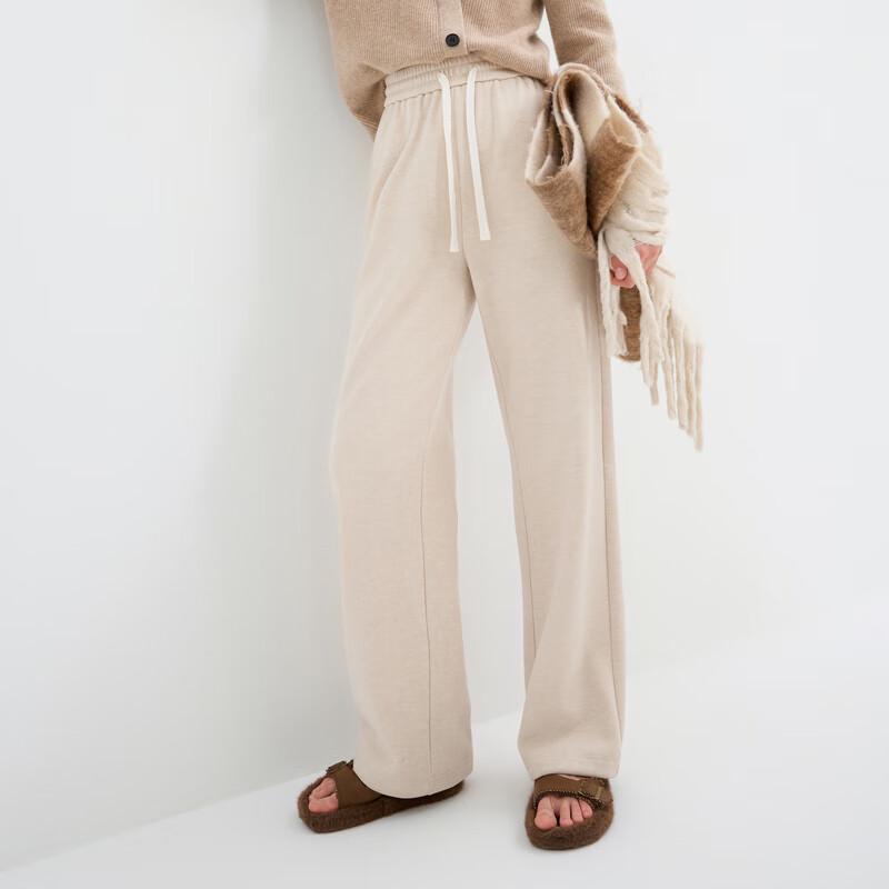 Sancai 2025 Winter Fleece-Lined High-Waist Casual Straight-Leg Pants