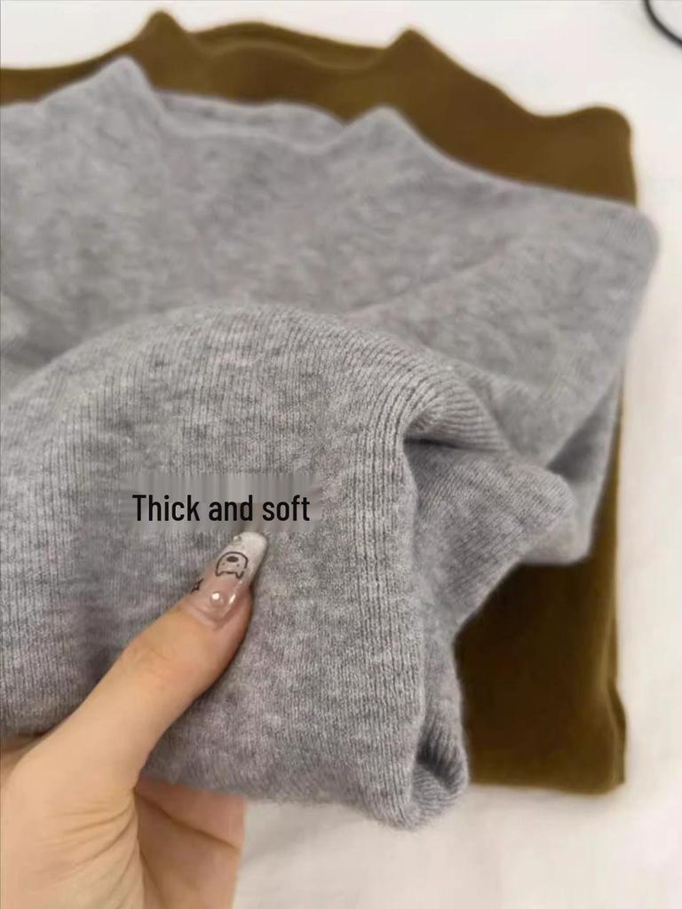 Premium Women's Slim Fit Knit Sweater – Winter Half-High Collar, Long Sleeve, Stand-Up Collar, Autumn/Winter Collection.