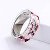 Elegant Rings for Women Pink Peach Ring Fashion Wedding Party Jewelry Classic Flower Handmade Enamel Ring Wedding Ring