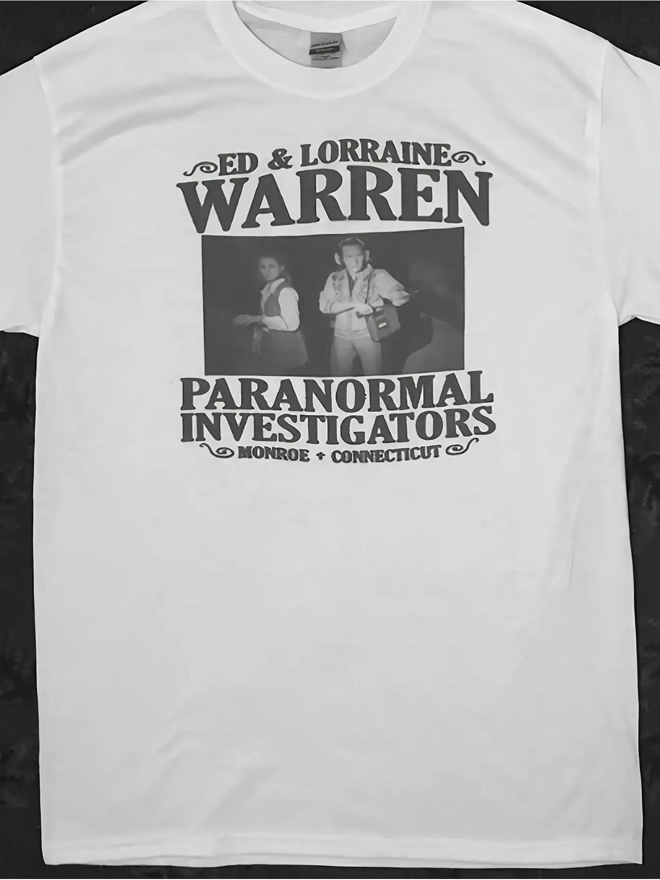 Men s The Warrens Conjuring Horrorie Paranormal Investigators Graphic T-Shirt - Ed & Lorraine Warren Inspired Design XXXL