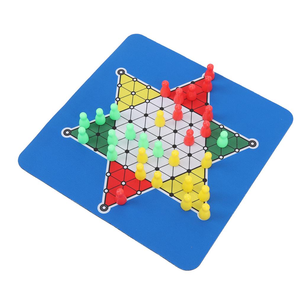 Chinesisches Dame Spielset Gummi Damebrettmatte und 3 Farben Damesteine Tragbares Set mit Aufbewahrungstasche für Zuhause